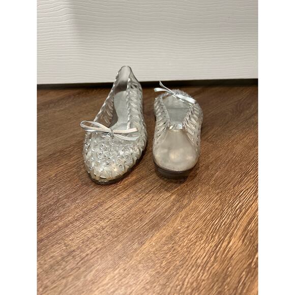 Stuart Weitzman Jellystone jelly ballet flats with clear rhinestones Women's 9 - Picture 5 of 11